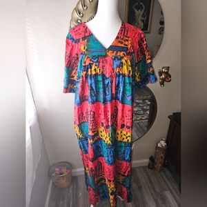 Vintage dress by Meant To Be multicolored architecture design pockets new